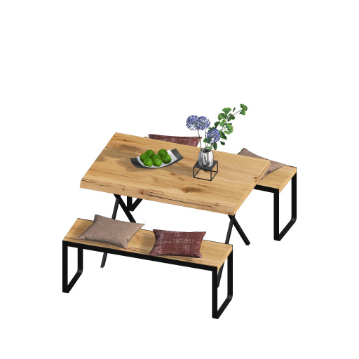 Essgruppe mit 2 Sitzbänken.pos